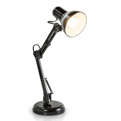 Abbildung von B.K.Licht Tischleuchte Leselampe Schwarz Retro Metall BKL1080, ohne Leuchtmittel, max. 40W E14 Schreibtischlampe Nachttischleuchte
