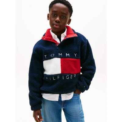 Abbildung von Tommy Hilfiger Heritage FLAG Unisex Fleecepullover für Kinder, Größe: 74, Dark night navy