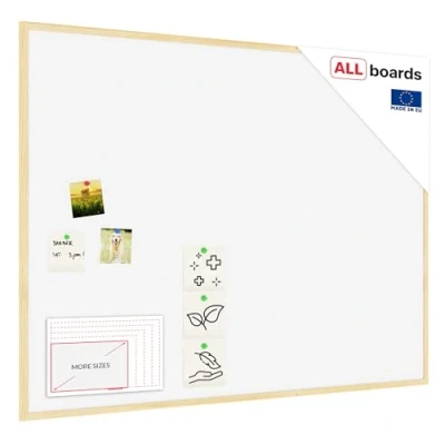 Abbildung von ALLboards Weiß Pinnwand mit Holz Rahmen 120x90cm Korktafel Korkwand Kork