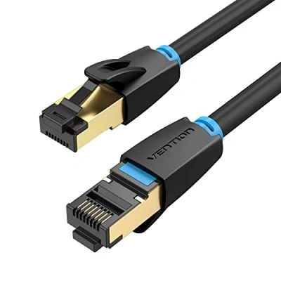 Abbildung von VENTION Cat 8 LAN Kabel 3M Netzwerkkabel Patchkabel Kurz Ethernet Lankabel 40Gbps Hochgeschwindigkeits 2000MHz S/FTP POE Gigabit RJ45 Vergoldeter für PS4/5, Xbox One, Router, TV, Switch, Modem