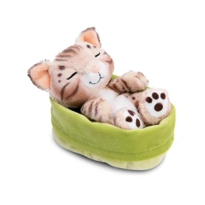 Abbildung von Nici Kuscheltier Sleeping Pets, Katze Bengal, 12 cm, im Körbchen, enthält recyceltes Material (Global Recycled Standard)