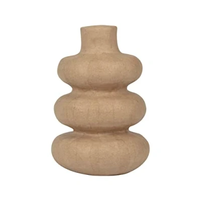 Abbildung von Décopatch HD086C kurvige Vase, aus Pappmaché, 22cm, Kartonbraun, einfach zum Verzieren, 1 Stück