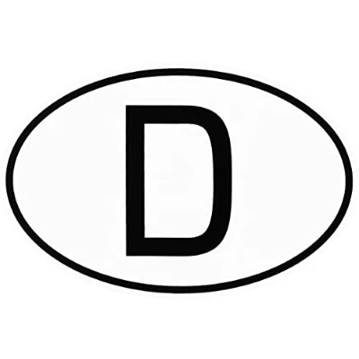 Abbildung von Deutschland D Schild Kennzeichen Aufkleber 13,5 x 9 cm