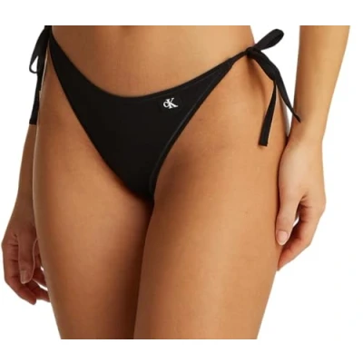 Abbildung von Calvin Klein Damen Bikinihose Seitliche Schnürung String Side Tie mit Logo Badge, Schwarz (Pvh Black), XL