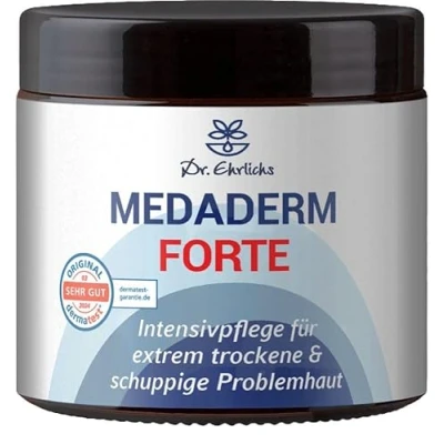 Abbildung von Dr. Ehrlichs Gesundkatalog Pflege Salbe Medaderm Forte Neurodermitis Creme für trockene Haut und Schuppenflechte Intensiv Pflegecreme 100 ml