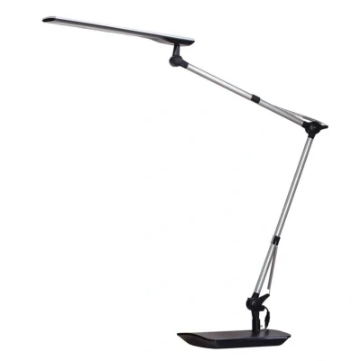 Abbildung von Lindby LED Schreibtischlampe Felipe, dimmbar, Leuchtmittel fest verbaut, warmweiß, Modern, Kunststoff, Aluminium, Metall, weiß, Schwarz, alugrau, 1