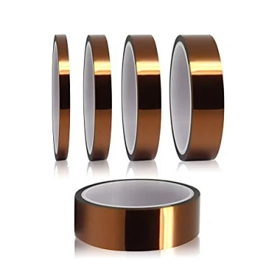 Abbildung von YIXISI 5 Stücke Kapton Tape, Hohe Temp Hohen Temperaturen Hitzebeständig Klebeband, Polyimid Film Klebeband (3mm/6mm/8mm/12mm/25mm * 33m)