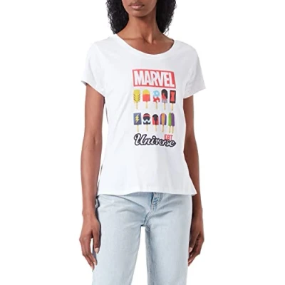 Abbildung von Marvel Damen womarcots032 T Shirt, weiß, M