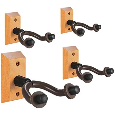 Abbildung von CAIHONG Gitarrenhalter für Die Wand, Gitarren Wandhalterung Holz, Gitarre, Gitarre Klassische E Bassgitarre (4 Stück)