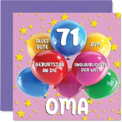 Abbildung von Stuff4 71. Geburtstagskarte Oma Unglaublichsten der Welt Geburtstagskarten für 71 Jahre von Enkelin Enkel, 145mm Geburtstag Glückwunschkarten