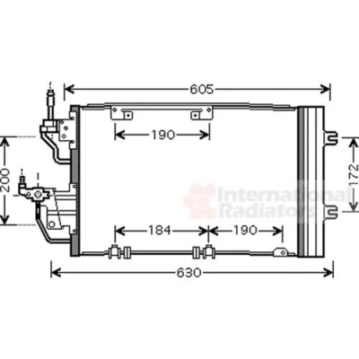 Abbildung von VAN WEZEL 37005454 Klimakondensator mit Halter Trockner 11,8 Aluminium 490 OPEL: Astra H Caravan, Zafira B, Schrägheck