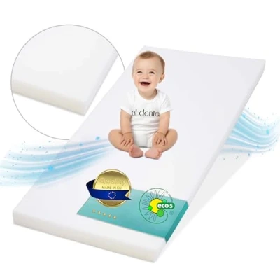 Abbildung von Best For Kids PUR Kinderbettmatratze Reisebettmatratze Babymatratze Schaumstoff Matratze RG25/44 Ohne Bezug in 2 Gr. 60x120 und 70x140 cm (60x120 cm)