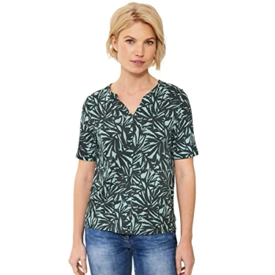 Abbildung von CECIL Damen B319376 Kurzarmshirt Bedruckt, Easy Khaki, XS