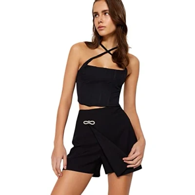 Abbildung von TRENDYOL Damen Women Pencil Woven Skirt Baby Rock, Schwarz, 36