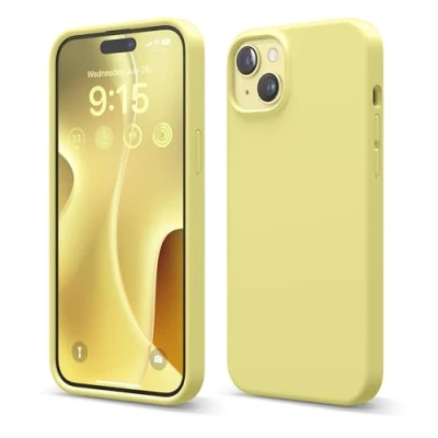 Abbildung von elago Liquid Silicone Case Kompatibel mit iPhone 15 Plus Premium Silikon Handyhülle Rundumschutz [4 Schichten Anti Shock Struktur], Weiches Mikrofaserfutter