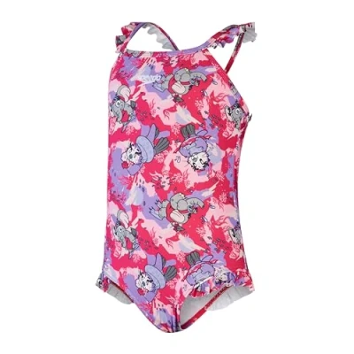 Abbildung von Speedo Mädchen Girls LTS Printed Frill Thinstrap Badeanzug, bunt, 6 años
