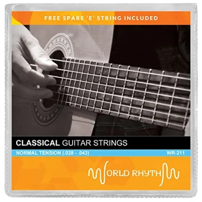 Abbildung von TIGER Gitarrensaiten für Klassikgitarre (normale Spannung, Nylonsaiten, Ersatz Stahl)