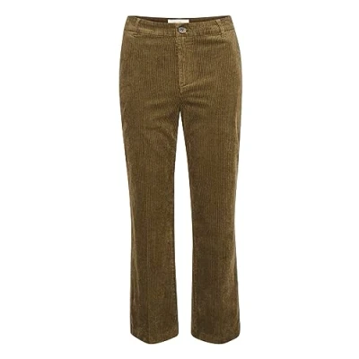 Abbildung von Part Two Damen Corduroy Pants abgeschnitten Länge Flared Legs Regular Fit Trousers, Capers, 34