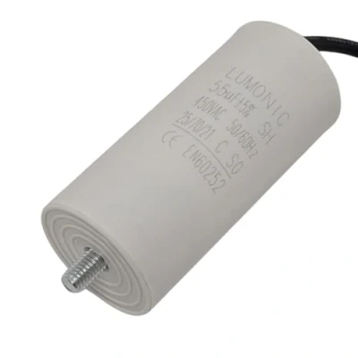 Abbildung von Lumonic Anlaufkondensator mit Kabel 25cm I 55µF 450V 45x100mm 55uF Motorkondensator Kunststoffgehäuse Betriebskondensator für Pumpen, Ra