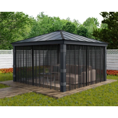 Abbildung von Palram Canopia Pavillonseitenteil &quot;Dallas Garden Gazebo Netting Set&quot;, mit Reißverschluß und Clips