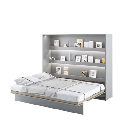 Abbildung von MEBLINI Schrankbett Bed Concept Wandbett mit Lattenrost Klappbett Schrank Wandklappbett Murphy Bettschrank BC 14 160x200cm Horizontal Grau Matt