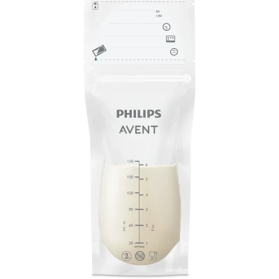Abbildung von Philips AVENT Muttermilchbeutel SCF603/25, vorsterilisiert, mit sicherem, doppeltem Zip Verschluss