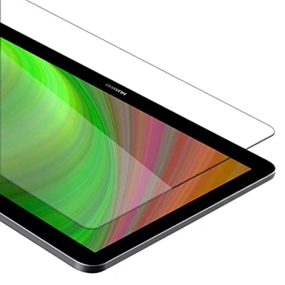 Abbildung von Cadorabo Tablet Panzer Schutz Glas für Huawei MediaPad T3 10 (9.6 Zoll) Schutzfolie in Ultra Klar Hüllen freundlich Gehärtetes (Tempered) Dipslayschutz Folie 9H Härte Anti Kratzer