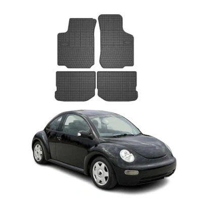 Abbildung von OMAC Gummi Fußmatten kompatibel mit VW New Beetle 1997 2010 Automatten TPE Schwarz 4X