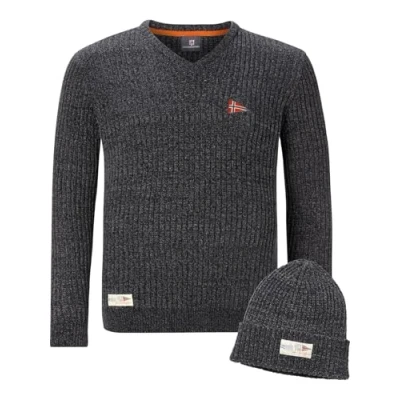 Abbildung von Jan Vanderstorm SET Ronai Strickpullover, Herren, Größe: XXL, Dunkelgrau melange