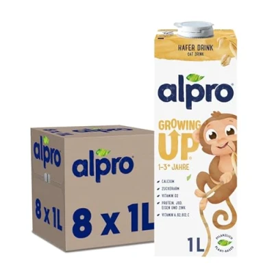 Abbildung von Alpro Kinderhaferdrink 100 Prozent pflanzlich Von Natur aus laktosefrei und zuckerarm Proteinquelle mit Calcium Vitaminen 8 x 1 L