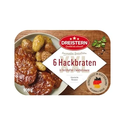 Abbildung von Dreistern 6 Hackbraten in herzhafter Zwiebelsauce, 900 g