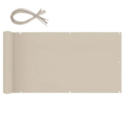 Abbildung von Sekey Balkon Sichtschutz Oxford mit Kabelbinder 80x500cm, Balkonabdeckung Balkonverkleidung Blickdicht, Wasserdicht Windschutz, Khaki