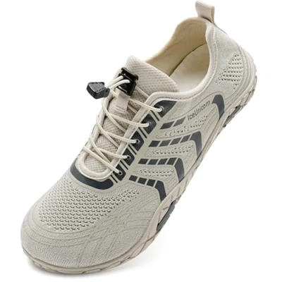 Abbildung von IceUnicorn Badeschuhe Damen Herren Strandschuhe Wasserschuhe Aquaschuhe Schwimmschuhe Surfschuhe Sommer Unisex(Linie beige,43EU)