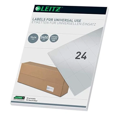 Abbildung von Leitz PC beschriftbare Universal Etiketten 70 x 36 mm, Weiß, 61790001