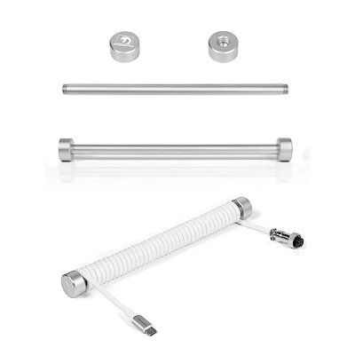 Abbildung von MAMBASNAKE RC01 Custom Fester Stab für Spiral Tastaturkabel CNC Aluminum Winder Kabel, Management Stange Mechanisch Tastaturkabel, Metall Gewichtsstange 7,68 Zoll Länge Silber
