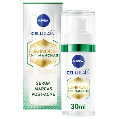 Abbildung von NIVEA Cellular Luminous 630 Marks Post Acne Serum (1 x 30 ml), Hautperfektionierendes Gesichtsserum, Anti Pigment mit Salicylsäure gegen dunkle Marken, Mattierendes