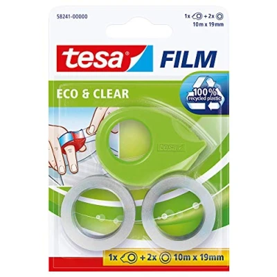 Abbildung von 9 x Tesa Klebebandabroller Mini ecoLogo + 2x Klebefilm Eco &amp; Clear