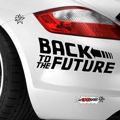 Abbildung von myrockshirt Back to The Future Zurück in die Zukunft 20 cm Tuning Aufkleber Sticker Decal `+ Bonus Testaufkleber Estrellina Glückstern®, gedruckte Montageanleitung