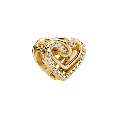 Abbildung von Pandora Entwined Hearts Charm, Damen, Größe: One Size, Gold plated