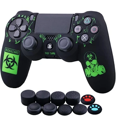 Abbildung von YoRHa Lasergravur Silikon Hülle Skin Case (BH) für PS4/Slim/Pro Dualshock 4 Controller x 1 mit Aufsätze 10
