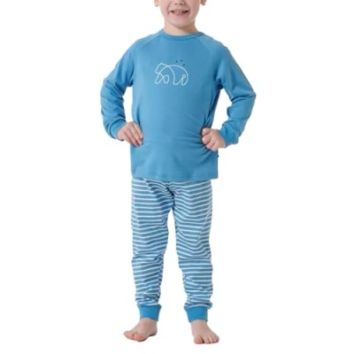 Abbildung von Schiesser Natural LOVE Pyjama für Kinder, Größe: 104, Blau