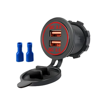Abbildung von Auto Ladegerät, Fydun Dual QC3.0 Schnellladung USB Ladebuchse Stromversorgung für 12/24V Motorrad Boot wie Handy Tablets MP3 Kamera