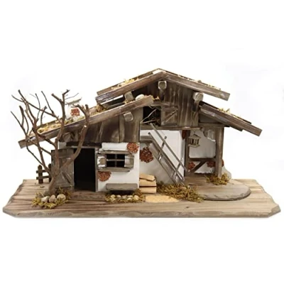 Abbildung von ELLUG Krippe großer Krippenstall aus Holz 71*24*35cm (OHNE Krippenfiguren) (1 tlg), Holz, für Figuren bis 17cm Höhe