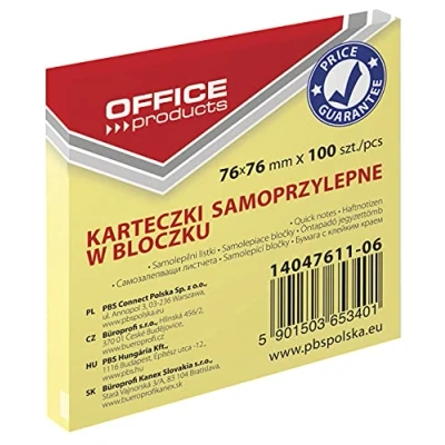 Abbildung von OFFICE PRODUCTS 14047611 06 Haftnotiz 76 x mm, Pastellfarbe/kanariengelb