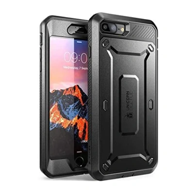 Abbildung von SUPCASE Hülle für iPhone 8 Plus Case 7 Handyhülle 360 Grad Schutzhülle Robust Cover Euti [Unicorn Beetle PRO] mit integriertem Displayschutz und Gürtelclip, Schwarz 5.5 Zoll