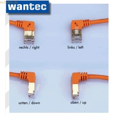 Abbildung von wantecWire Extra dünnes Patchkabel CAT.7 Kabel, CAT.6 Stecker SSTP geschirmt, 1x abgewinkelt, Länge 3 m, grau