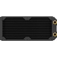 Abbildung von Corsair Hydro x Series XR5 240 mm NEO Radiator für Wasserkühlung Kupferkanäle Optimiert Geräuscharmen Betrieb 2 120 Lüfterhalterung G1/4&quot; Gewinde Schwarz