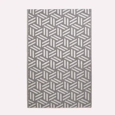 Abbildung von Homescapes Outdoor Teppich wetterfest Luna Gartenteppich aus recyceltem Polypropylen, beidseitig verwendbar, grau Gemustert, für Balkon, Terrasse, Garten, Camping &amp; Indoor, 180x270 cm