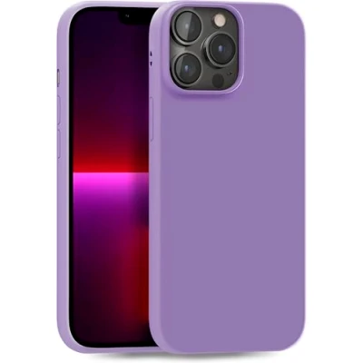Abbildung von MyGadget Hülle kompatibel mit iPhone 13 Pro Max robuste Handyhülle TPU Case Slim Silikonhülle Back Cover Kratzfest Schutzhülle matt Lila Dunkel