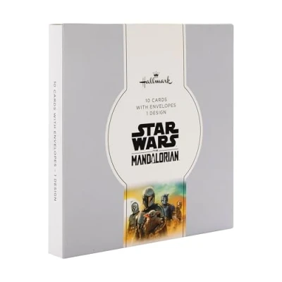 Abbildung von Hallmark Weihnachtskarten Grogu &amp; Sorgan Frogs Design 10 Stück The Mandalorian Star Wars Weihnachtskarte Multipack